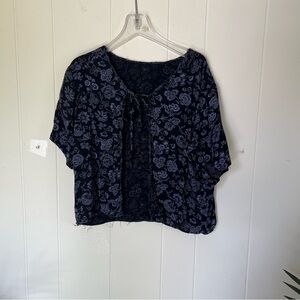 Navy Floral Women's Blouse